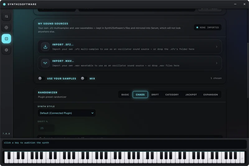 Serum 2's sound sources.